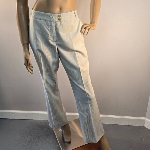 Etro Milano Pant Trousers Pin Stripe Straight Leg Made In Italy Womens Sz 44 IT - Picture 3 of 12